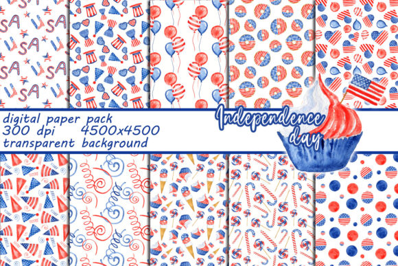 4th July Digital Paper Seamless Pattern