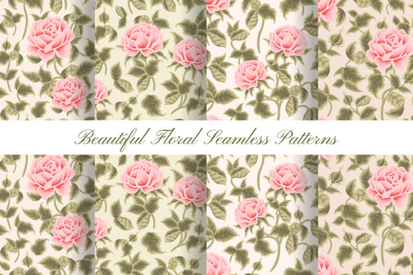 Cute Summer Flower Seamless Pattern Set