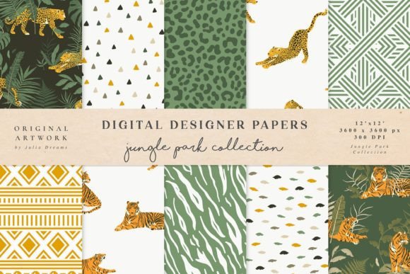 Jungle Park Digital Papers Tiger Leopard: A Creative Resource for Designers and Artists