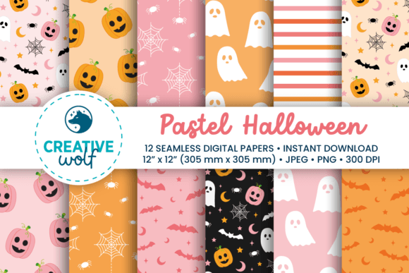 Pastel Halloween Digital Paper Pack