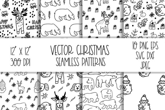 Polar Bear Digital Paper Linen Fabric