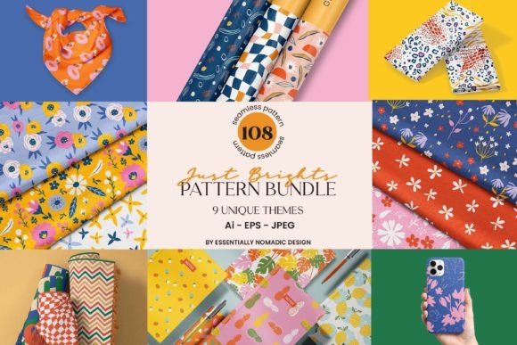 Seamless Pattern Bundle Just Bright s: A Versatile Collection for Mood-Boosting Design