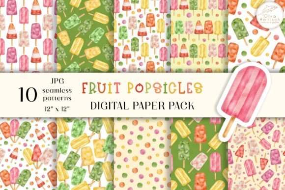 Summer Popsicle Seamless Digital Paper