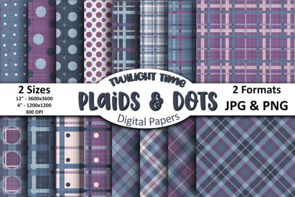 Twilight Time Dusk Plaids Dots Papers