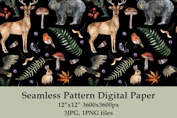 Watercolor Forest Seamless Pattern: A Versatile Design for Creative Projects