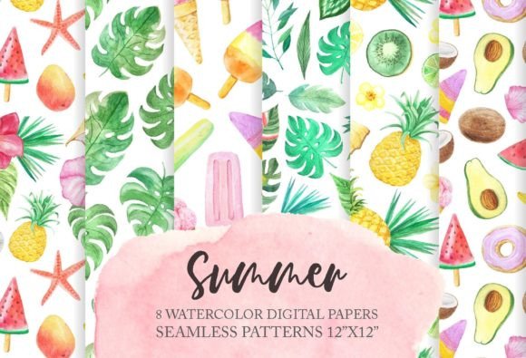 Watercolor Tropical Floral Digital Paper: A Creative Resource for Design Enthusiasts