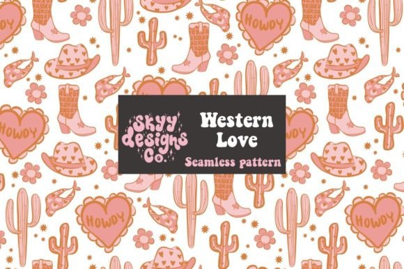 Western Valentine Seamless Pattern: A Versatile Design for Modern Creatives