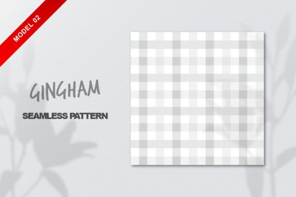 White Grey Gingham Seamless Pattern