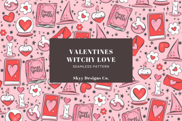 Witchy Love Seamless Pattern